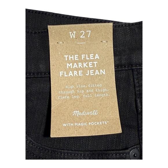 NEW Madewell Size 4 (27) Black Frost Flea Market Flare Jeans NWT - Picture 4 of 8